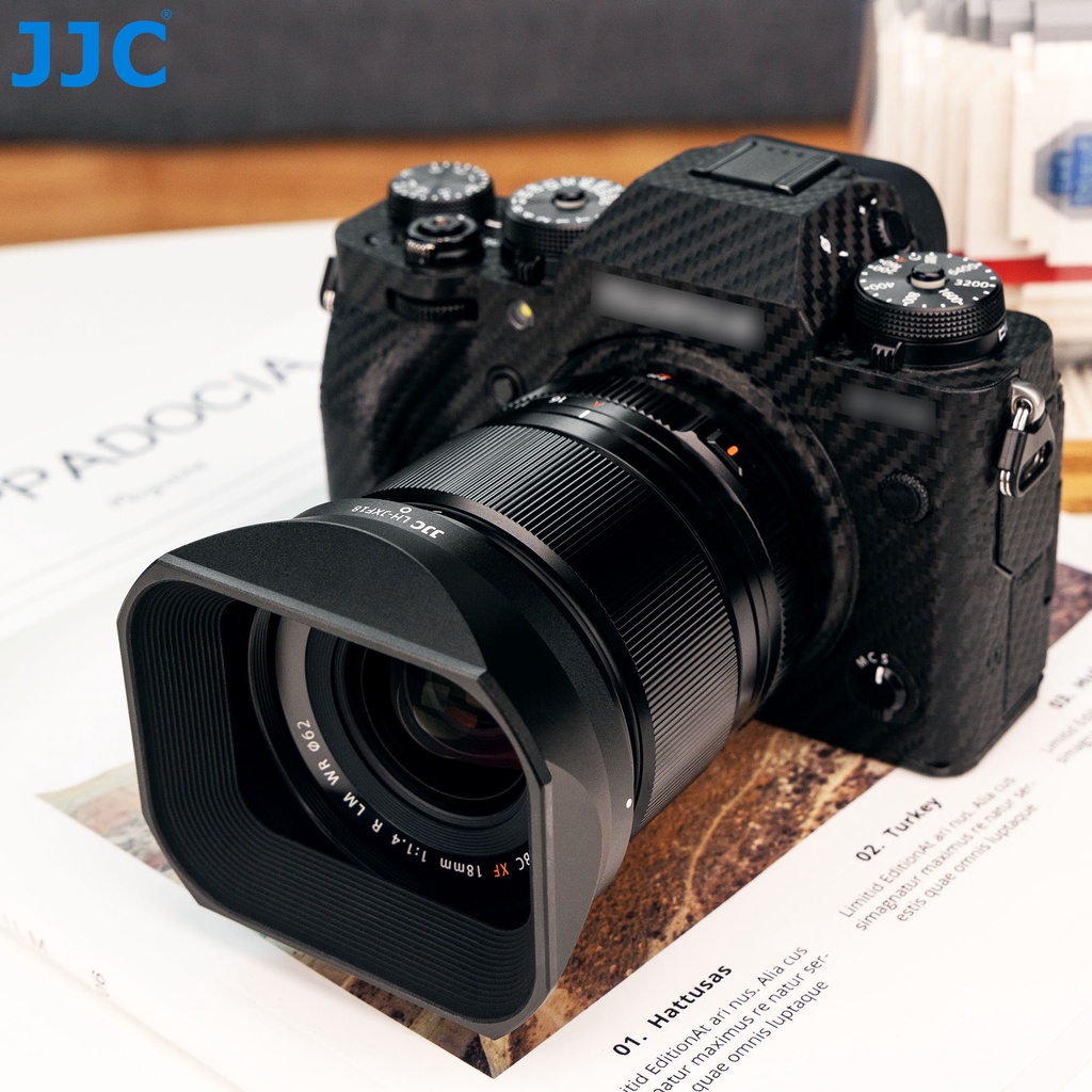 JJC LH-XF18 Loa Che Nắng Kim Loại Vuông Cho Ống Kính Fujinon XF 18mm F1.4 R LM WR Máy Ảnh Fuji Fujifilm X-S10 X-Pro3 X-T30 X-T20 X-T200 X-T4 X-T3E X-E X7S X-T30 X-T20 X-T200 X-T4 X-T3E X7S