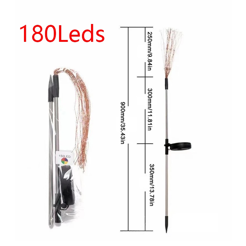 Đèn LED 90/120/150/180 dùng năng lượng mặt trời có bóng hình pháo hoa
