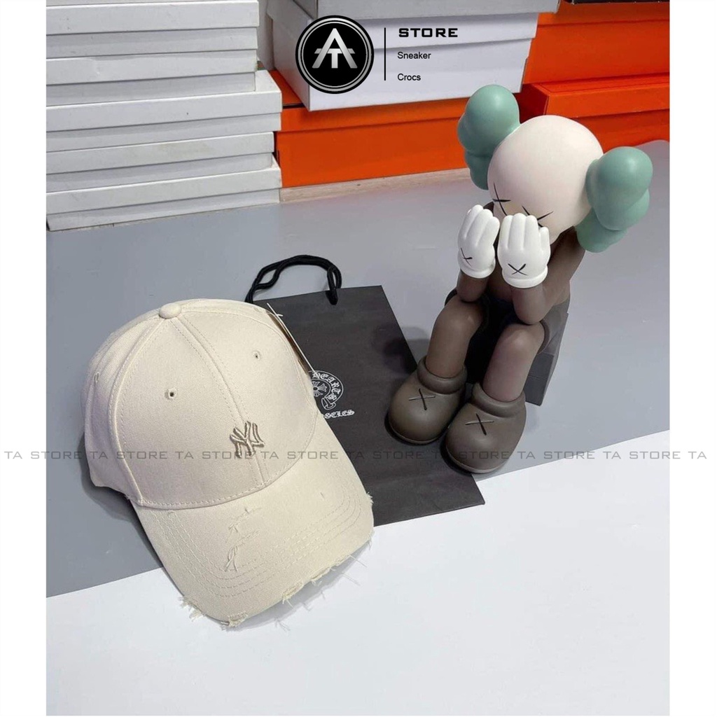 Mũ Lưỡi Trai Nón Kết Thêu Chữ NY Rách Tua Rua Chất Kaki Form Unisex Nam Nữ Phong Cách Cá Tính Hàng Loại Xịn