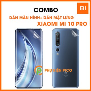 Dán màn hình Xiaomi Mi 10 Pro và Dán lưng Xiaomi Mi 10 Pro cao cấp PPF dẻo trong suốt combo