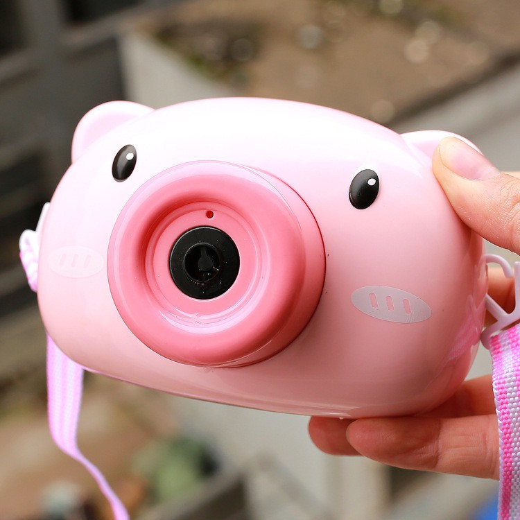 [Loại 1 Có Nhạc Đèn] Máy ảnh gấu hồng bắn bong bóng có nhạc và đèn cực hay hàng cao cấp