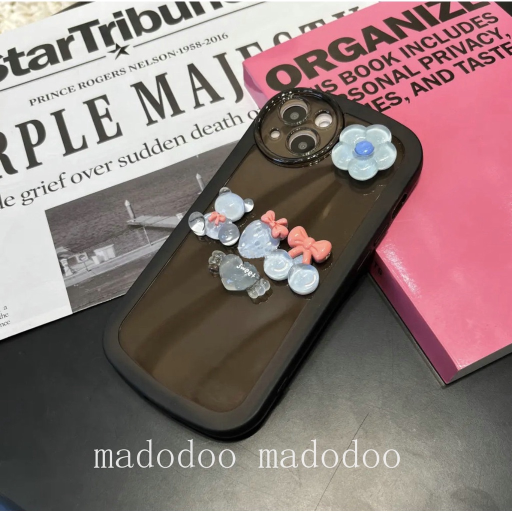 Oppo A3S A54 A74 A95 A52 A72 A92 A37 A37F Neo 9 F5 Youth A1K F11 Reno 2Z 2F 7 Reno7 4G 5G Cute Crystal Bear Strawberry Cherry Love Flower Clear Candy Round Edge Airbag Shockproof Soft Phone Back Case Cover NKS 11