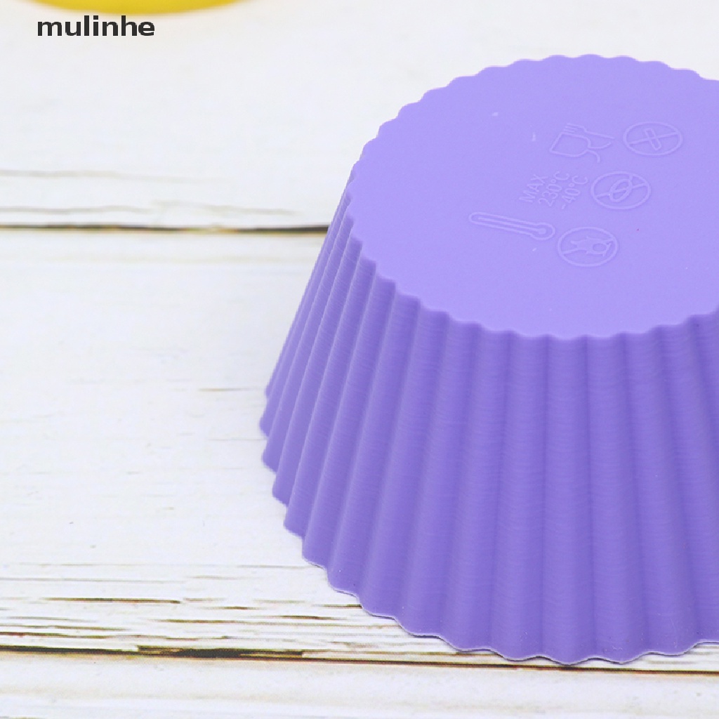 Set 5 Khuôn Silicon 7cm Hình Tròn Làm Bánh Muffin DIY
