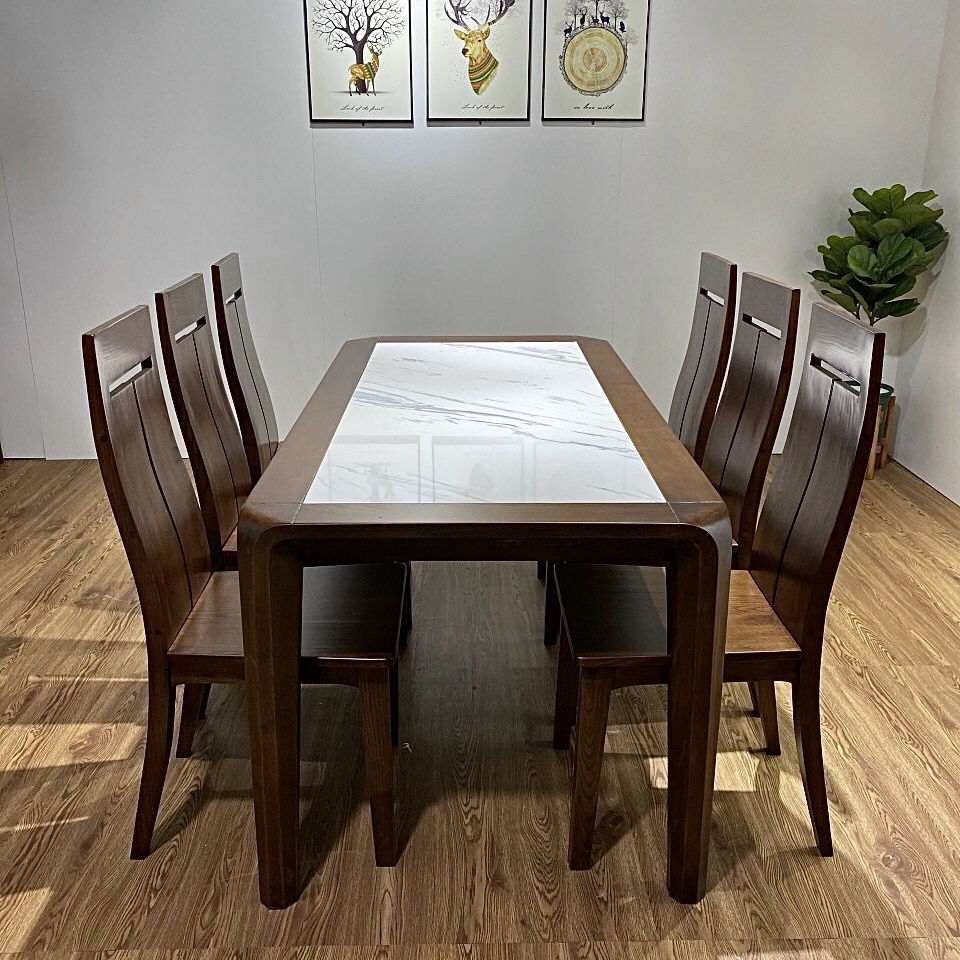 Bàn ăn mặt đá chân hươu