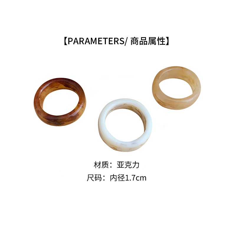 Nhẫn Bằng Acrylic Màu Sắc Tối Giản Phong Cách Hàn Quốc