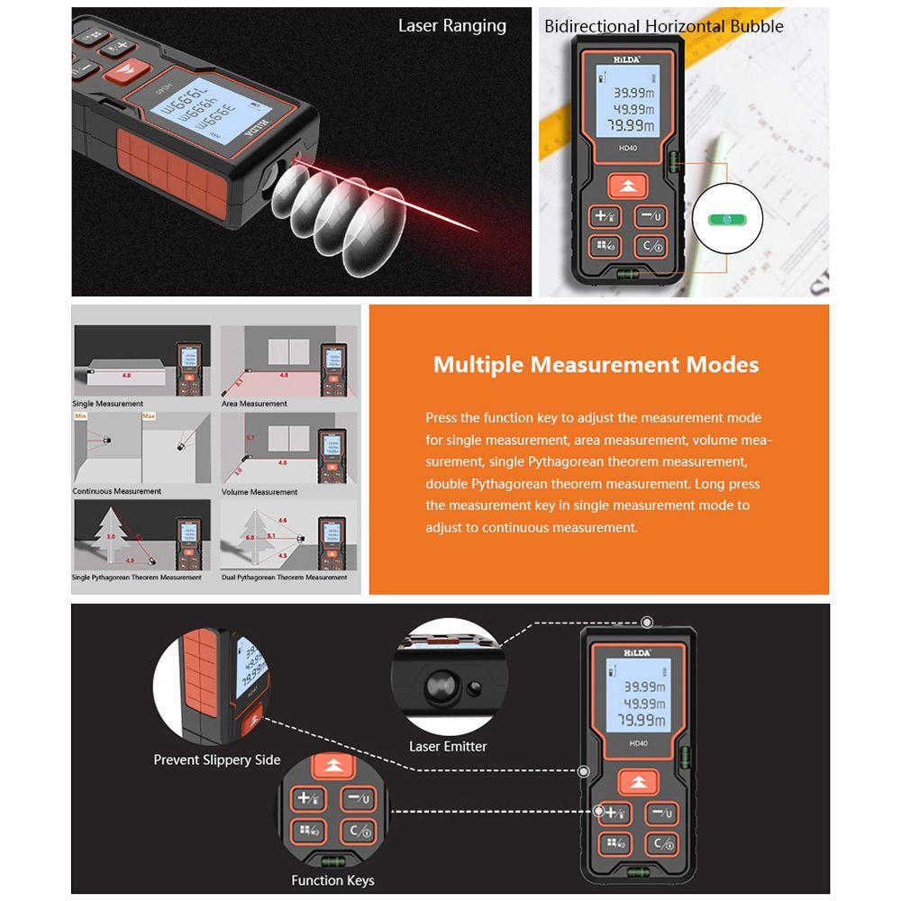 Thước Đo Khoảng Cách Cầm Tay 40M 60M 80M 100M