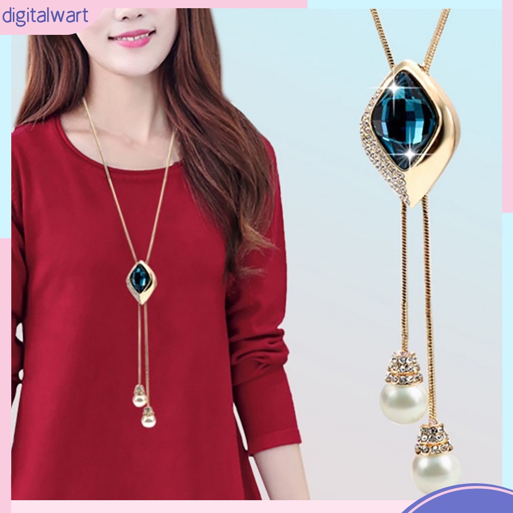 Dây Chuyền Dài Đính Ngọc Trai Thời Trang Cho Nữ