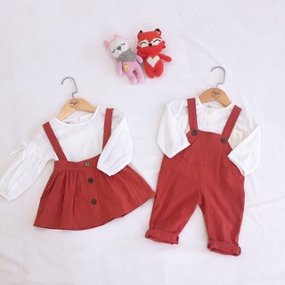 Set yếm bé trai và váy bé gái (2 màu )