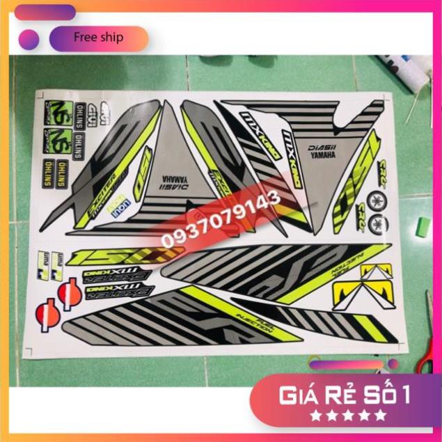 Tem xe ex 150 đen xanh