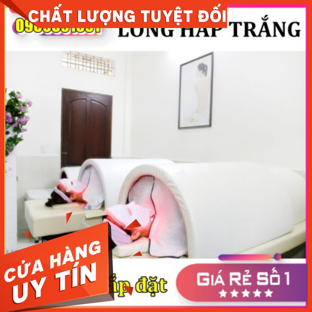 GIẢM GIÁ Lồng hấp trắng giảm béo cao cấp - Lồng hấp trắng 2 mảnh chuyên dùng cho spa