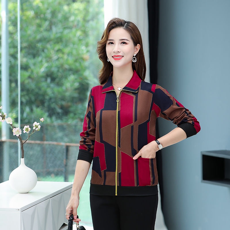 Áo Khoác Chống Nắng Tay Dài Khóa Kéo Thời Trang Xuân Hè Cho Phụ Nữ Trung Niên