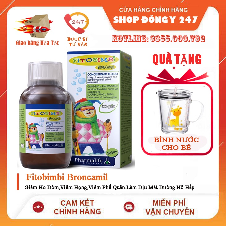 ✅Fitobimbi Broncamil - Hỗ trợ giảm ho, ho có đờm, ho do nhiễm lạnh ở trẻ nhỏ
