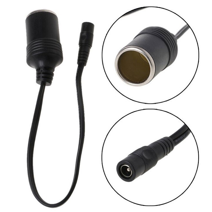 Dây đầu tẩu cái cắm nguồn oto chuyển sang jack DC cái