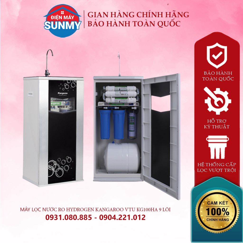 Máy lọc nước Kangaroo R.O Hydrogen VTU KG100HA 9 lõi-  Điện máy Sunmy- Bảo hành chính hãng