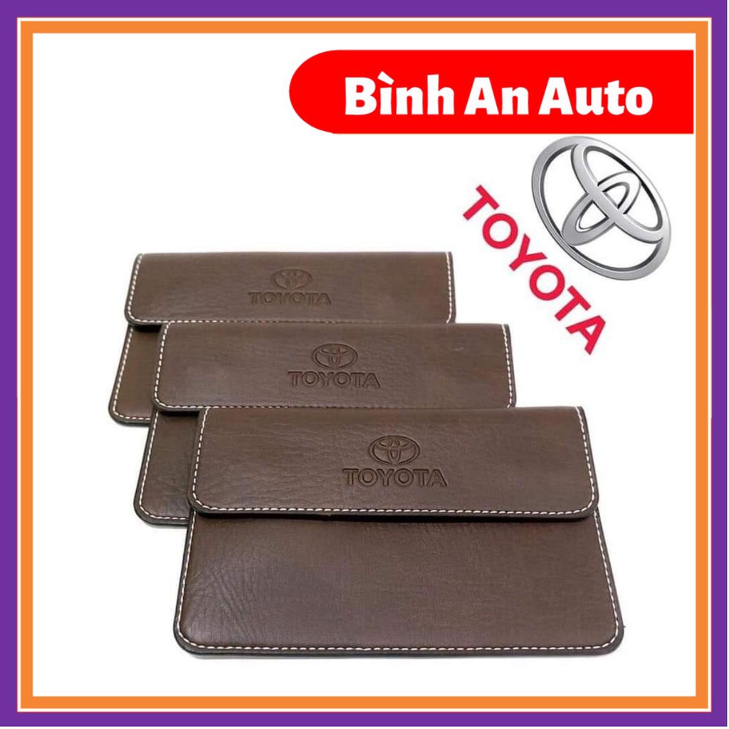 Ví da ô tô, Ví da đựng giấy tờ xe ô tô, Ví da đựng giấy tờ đăng kiểm ô tô in logo Toyota - Bình An Auto