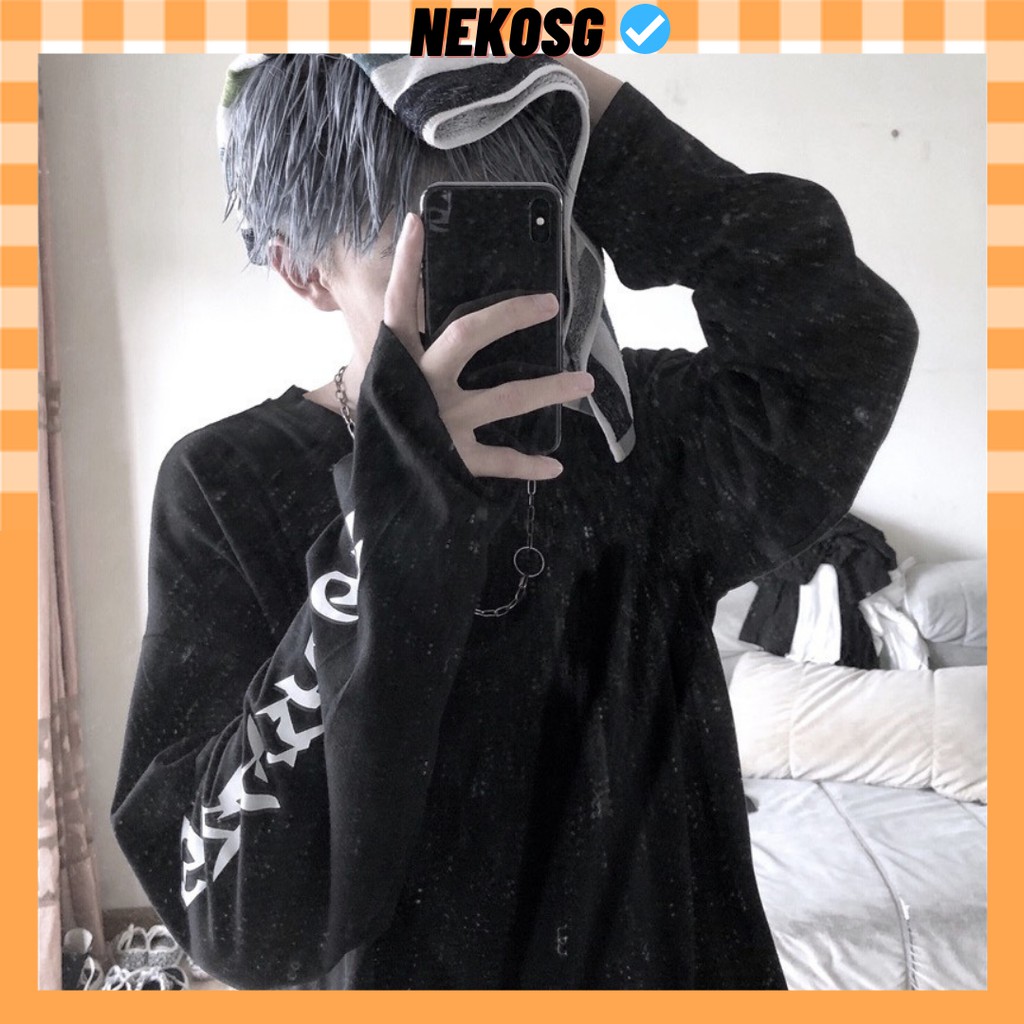Áo thun tay dài form rộng SG4T NEKO.SG, Áo thun Streetwear Ulzzang SWT78