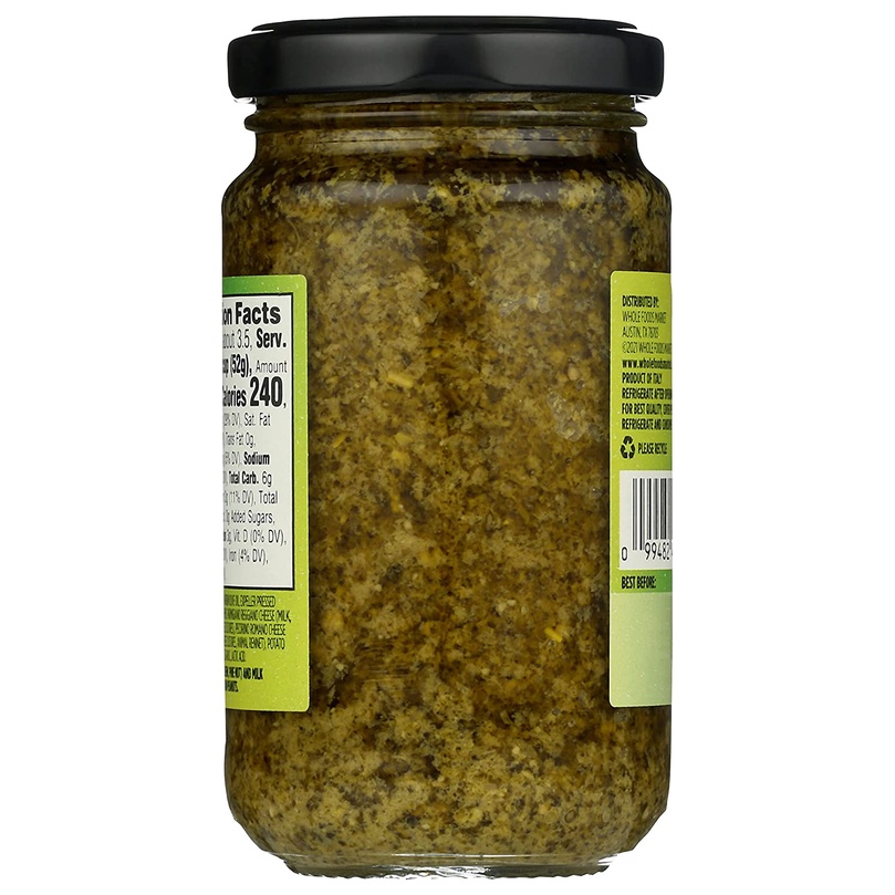SỐT PESTO BASIL - PHÔ MAI Ý CHO MÓN PASTA - PIZZA - SPAGHETTI - SALAD 365 by Whole Foods Market, Non GMO, 185g (6.5 oz)