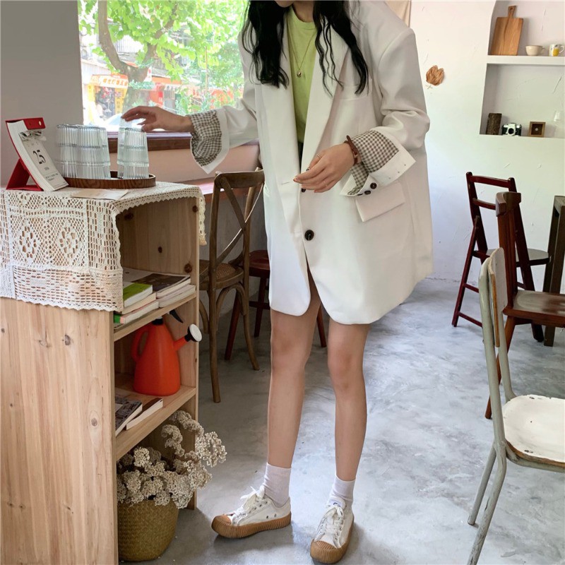 (Hàng Đẹp)Ảnh thật 5 hình cuối-2W253.Áo blazer oversize xuân hè Hàn Quốc hot chic | BigBuy360 - bigbuy360.vn