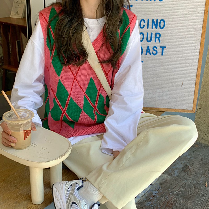 //SẴN HÀNG// ÁO GILE LEN DỆT KIM HỒNG | BigBuy360 - bigbuy360.vn