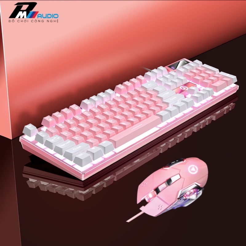 Bàn phím chuột máy tính giả cơ K500 và G15 có Led RGB xuyên chữ cao cấp cho máy tính laptop-Bảo Hành 6 tháng