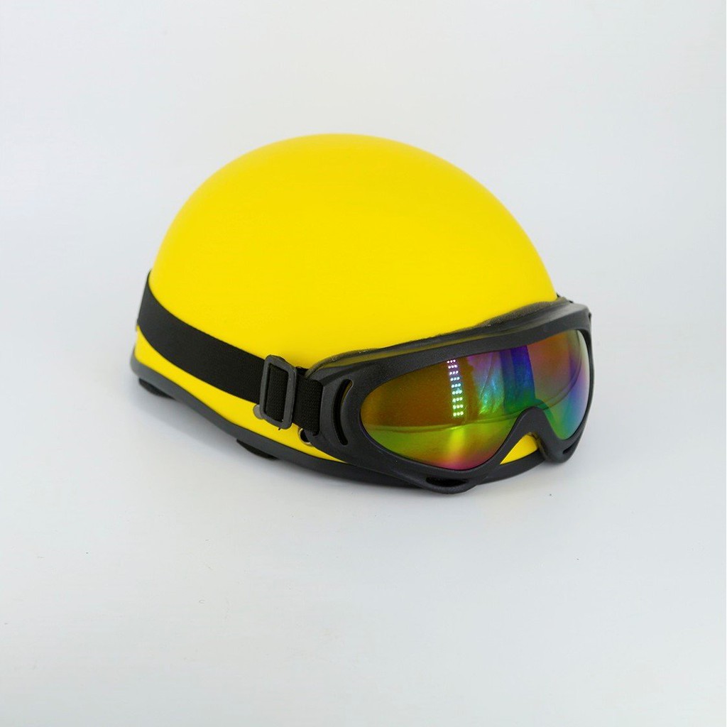 Mũ bảo hiểm nửa đầu - lồng ép nhiệt cao cấp kèm kính UV 7 màu - Freesize