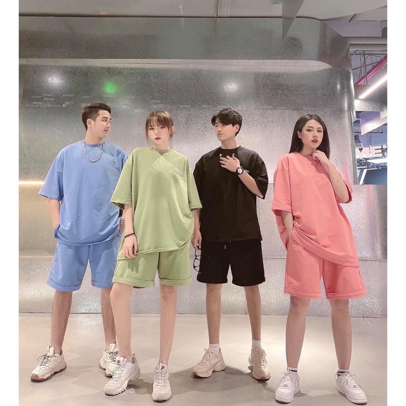 bộ mặc nhà cotton dáng rộng tay lỡ, set quần áo unisex mềm mịn nhiều màu bộ đồ đôi hot trend (có video ,ảnh thật )