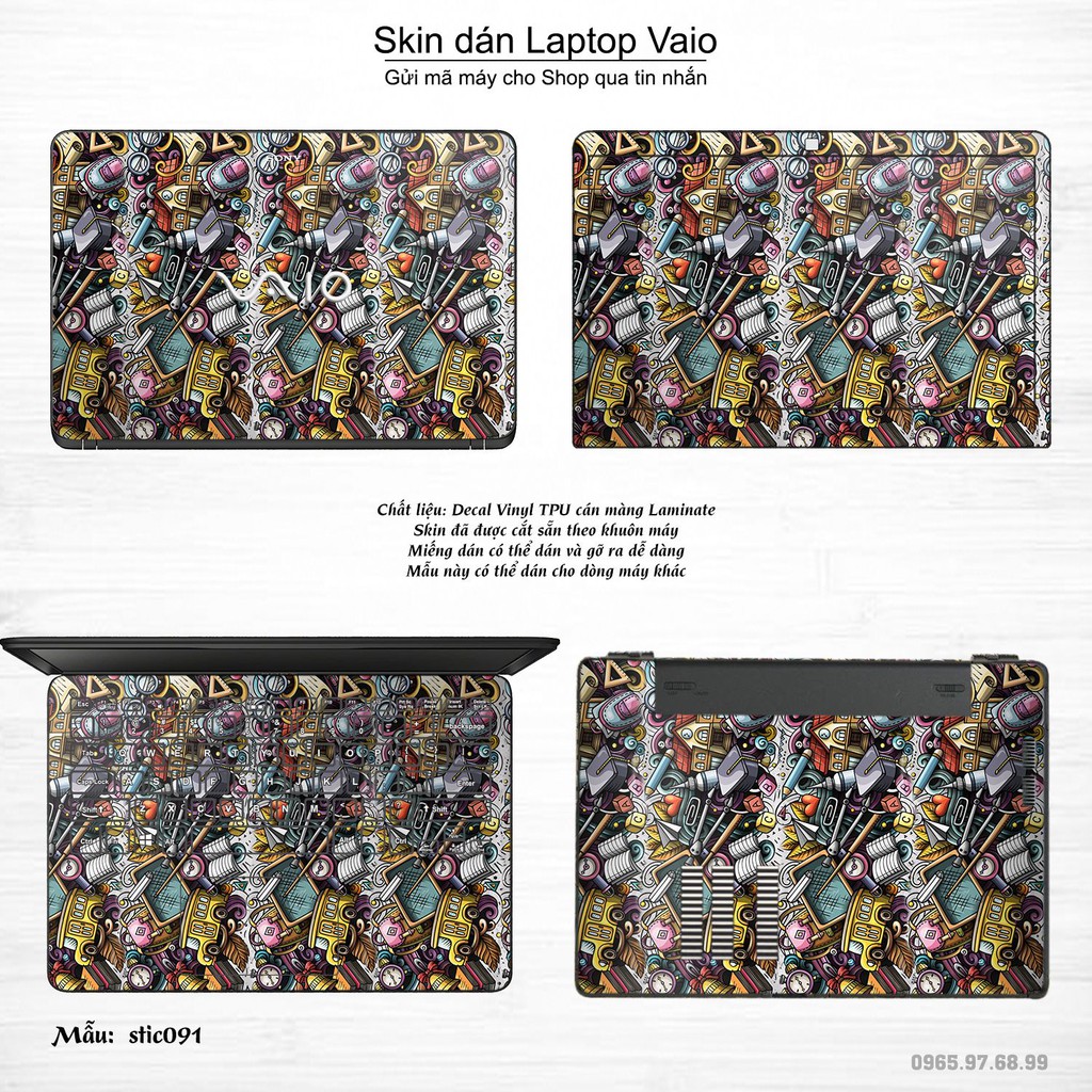 Skin dán Laptop Sony Vaio in hình Hoa văn sticker _nhiều mẫu 15 (inbox mã máy cho Shop)
