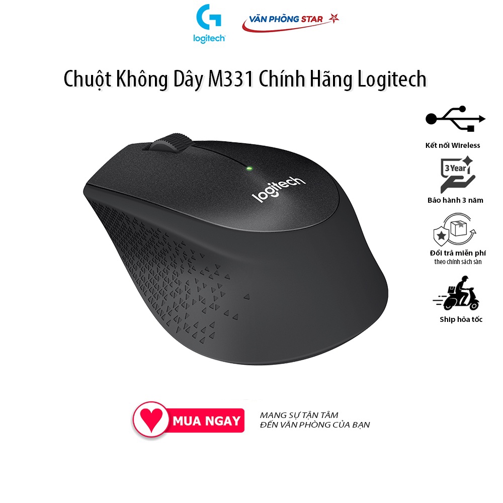 Chuột LOGITECH M331 Silent plus cảm biến laser pin AA tuổi thọ 24 tháng bảo hành 3 năm tại VANPHONGSTAR