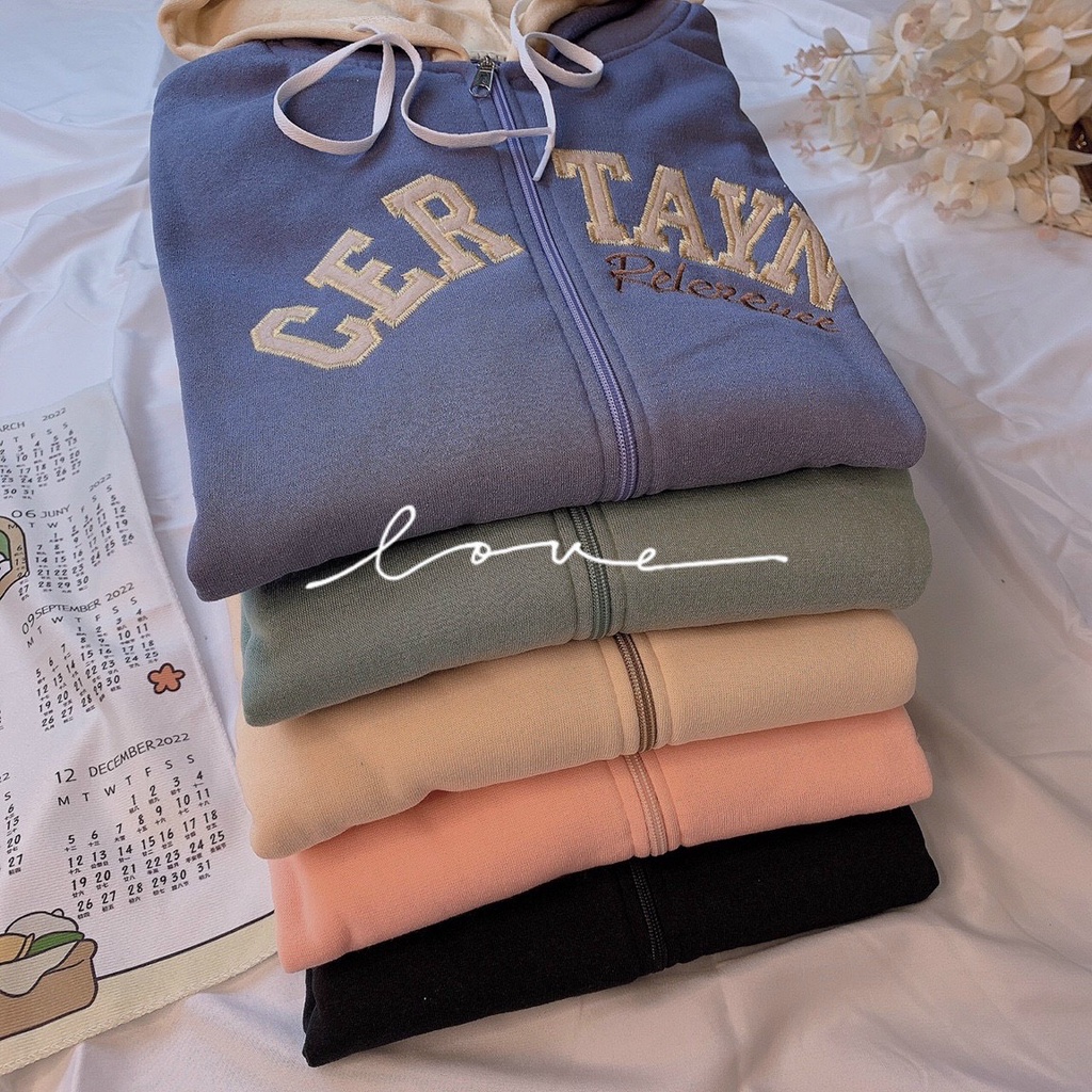 Áo Hoodie 2 Nón Certayn Chất Nỉ Bông Siêu Đẹp Freesize Form Rộng