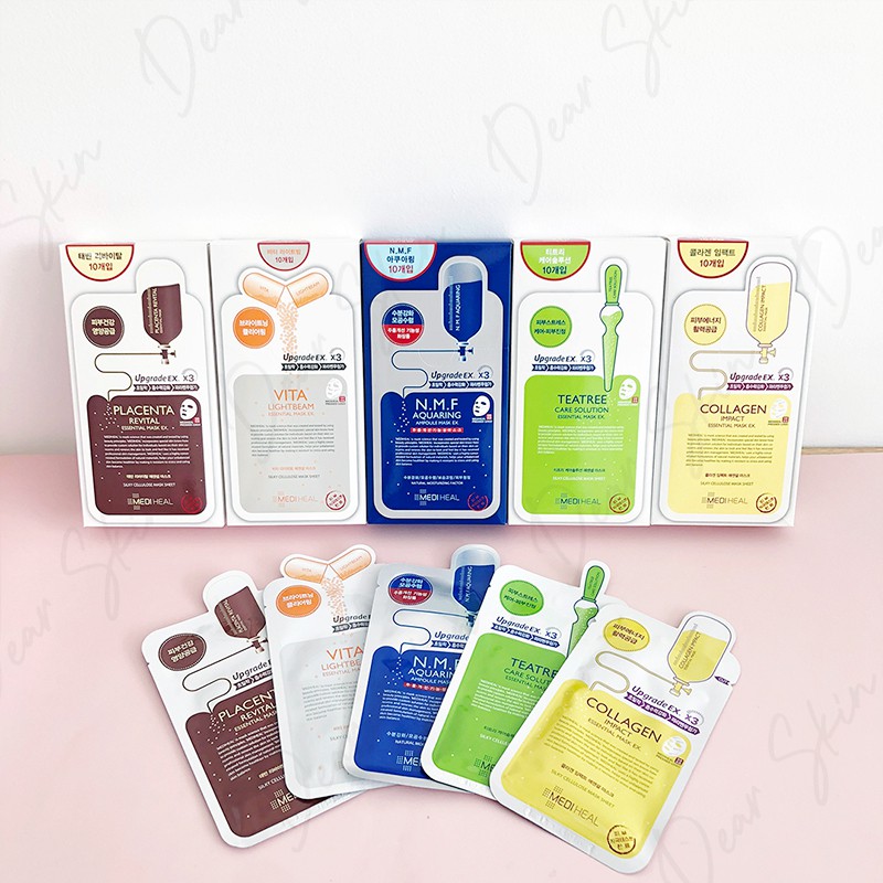 [Sale khủng][Combo5] Mặt nạ Mediheal cấp ẩm cho da Mediheal Aquaring Ampoule Mask NMF Xanh Dương