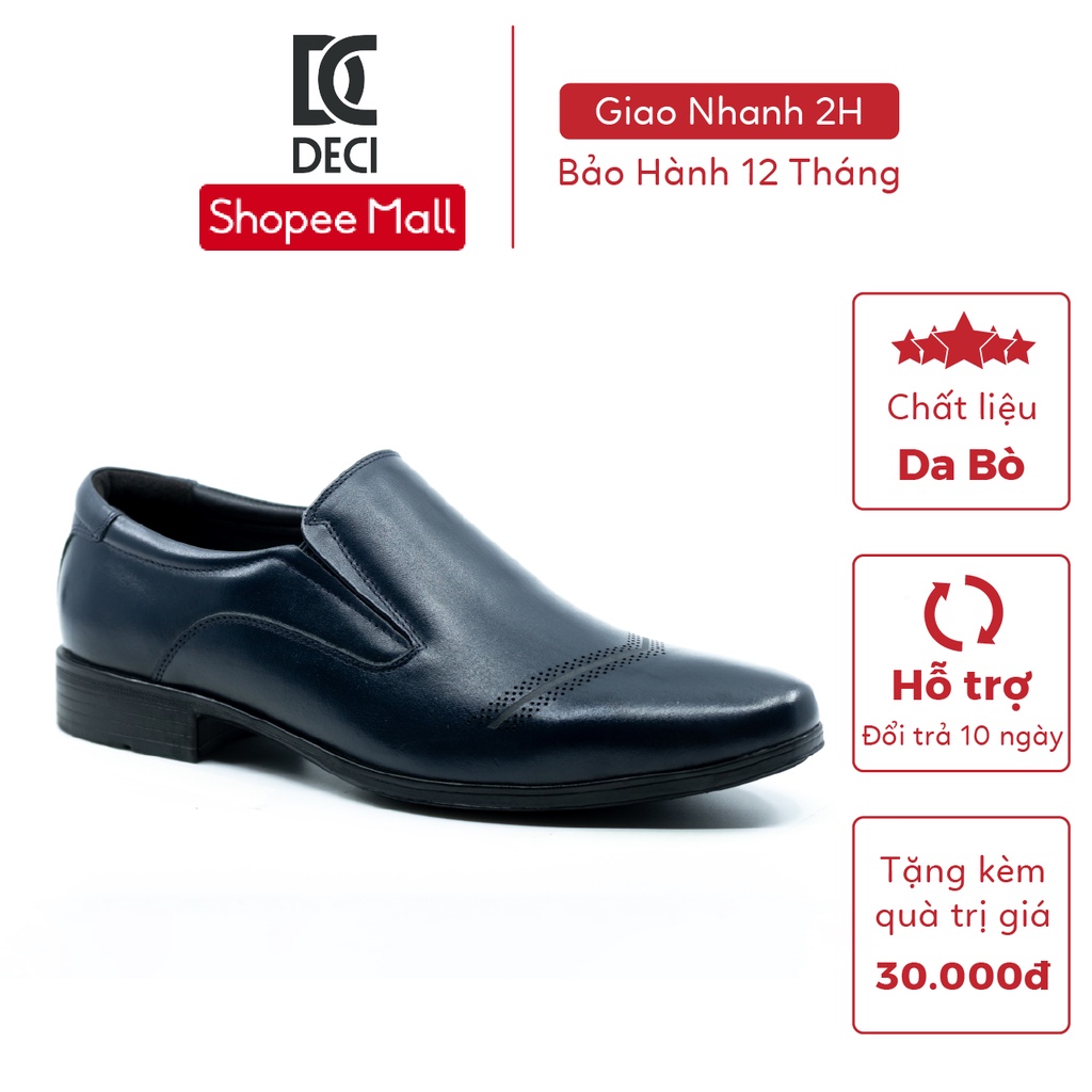 Giày tây nam loafer da bò nhập khẩu cao cấp DECI GTA-NAVY 03