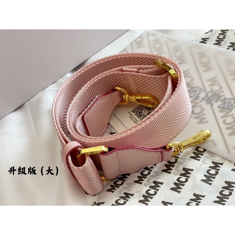 Túi đựng máy ảnh da in logo dây đeo to bằng vải MCM