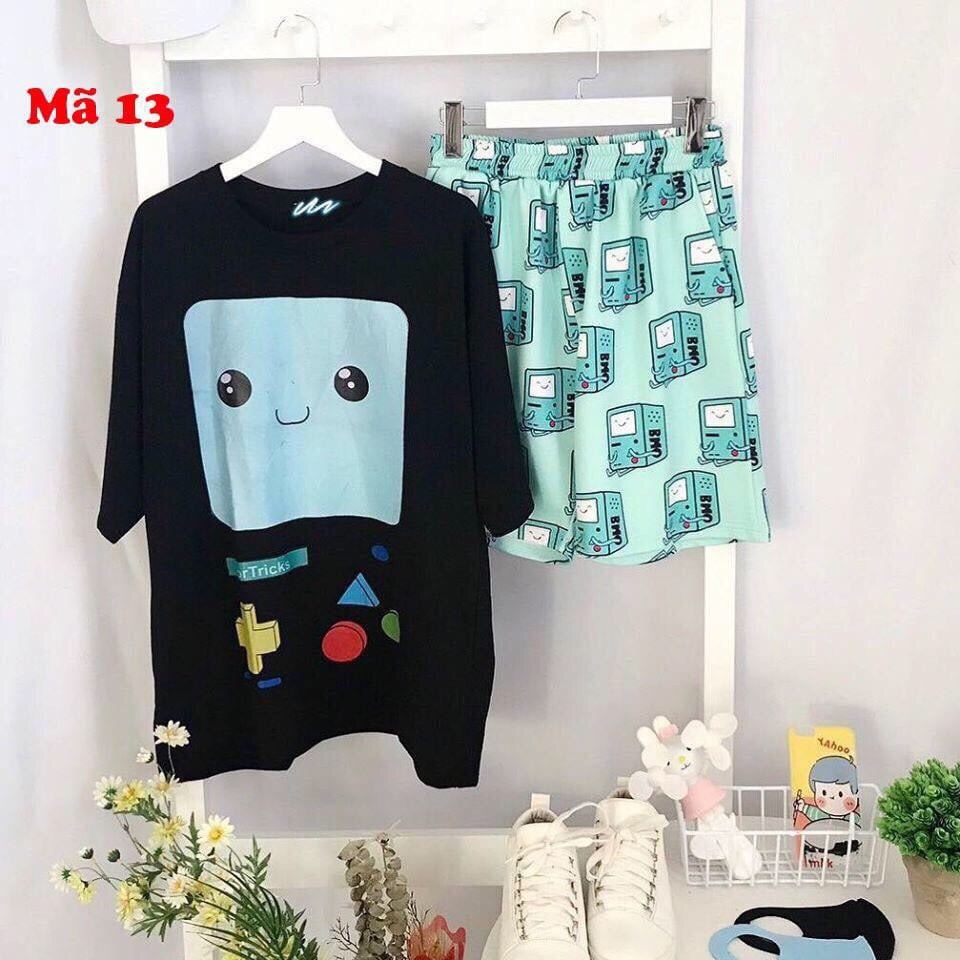 Bộ quần hoạt hình ELMO + Áo thun unisex form rộng tay lỡ | BigBuy360 - bigbuy360.vn