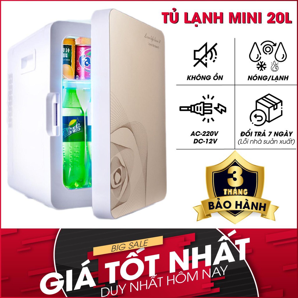 Tủ lạnh mini 20L tiện dụng cắm điện trực tiếp 220V