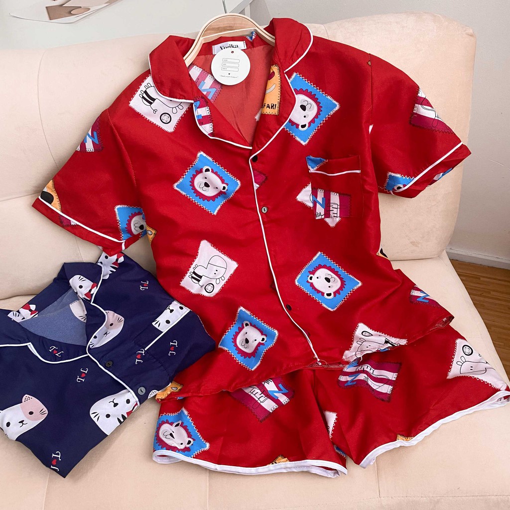 Bộ pijama nữ Fmstyle Saigon cộc tay chất liệu vải kate Thái 21DB06EP0901-21DB08EP1201 - 21DB12EP0401 | BigBuy360 - bigbuy360.vn