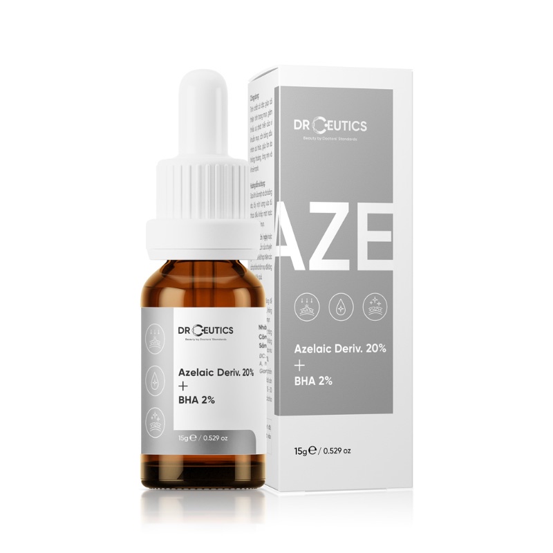 Serum Mụn DrCeutics - Giảm Mụn Mờ Thâm; Tăng Đề Kháng Mềm Mịn Da - Azelaic Deriv 20% + BHA 2%