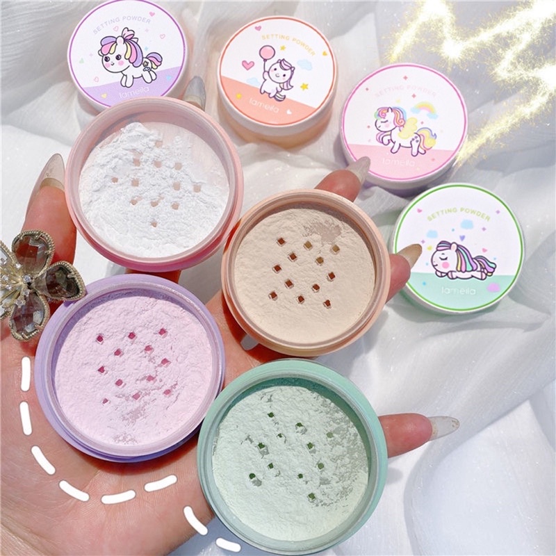 Phấn phủ dạng bột Lameila Unicorn Kì Lân điều chỉnh sắc da kiềm dầu