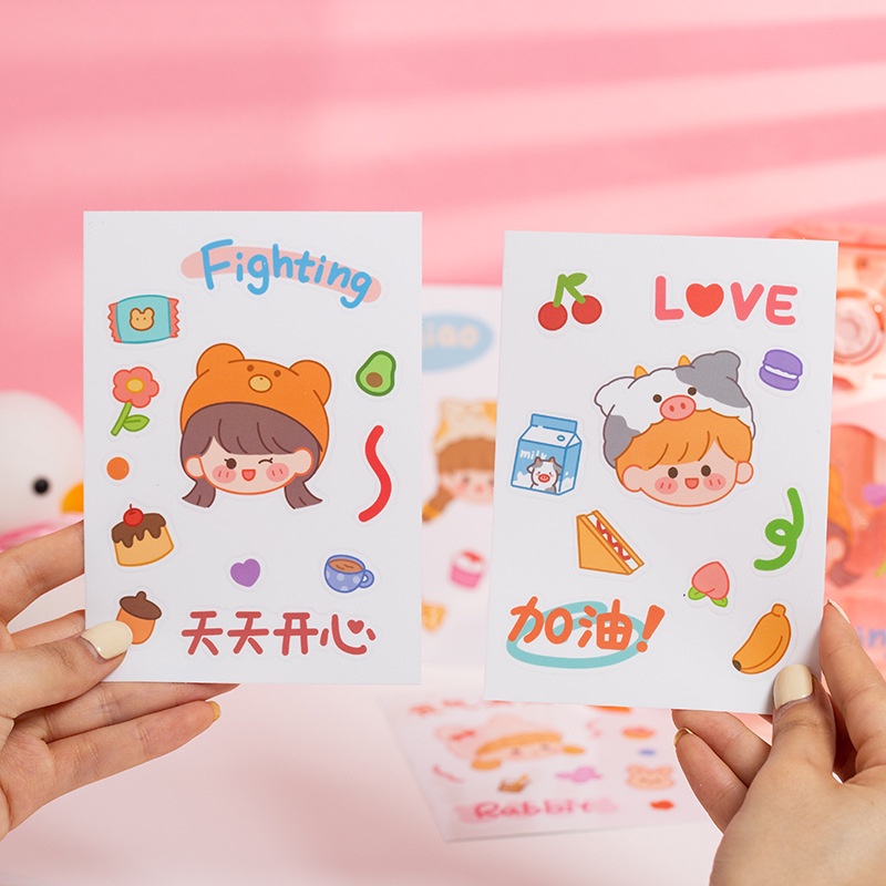 Miếng dán nhiều kiểu tùy chọn đáng yêu dùng trang trí sổ tay / điện thoại / cốc nước
