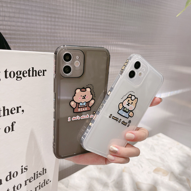 Ốp lưng iphone Ốp lưng iphone vuông cạnh hình insbear 6plus/6s/6splus/7/7plus/8/8plus/x/xr/xs/11/12/pro/max/plus/promax Dinuo case