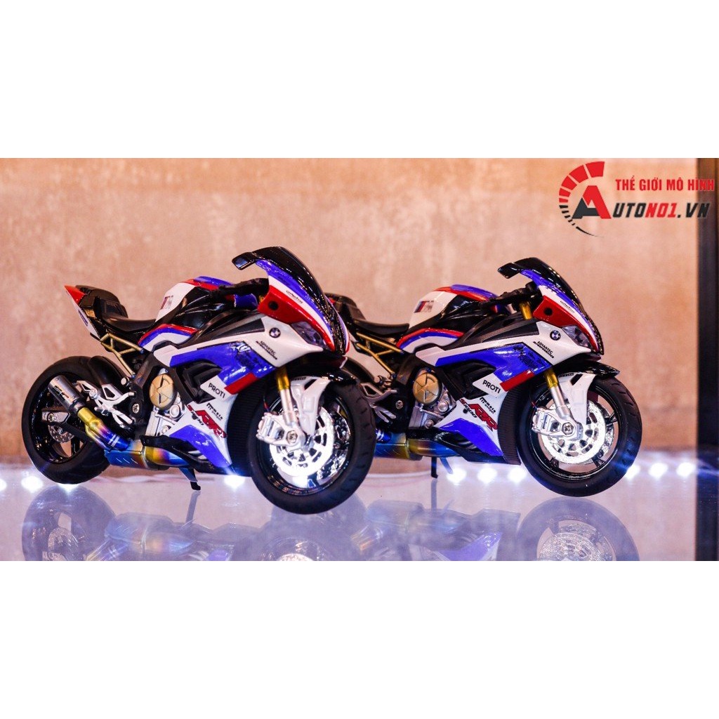 MÔ HÌNH XE ĐỘ BMW S1000RR CUSTOM TRICOLOR VERSION 1:12 D115