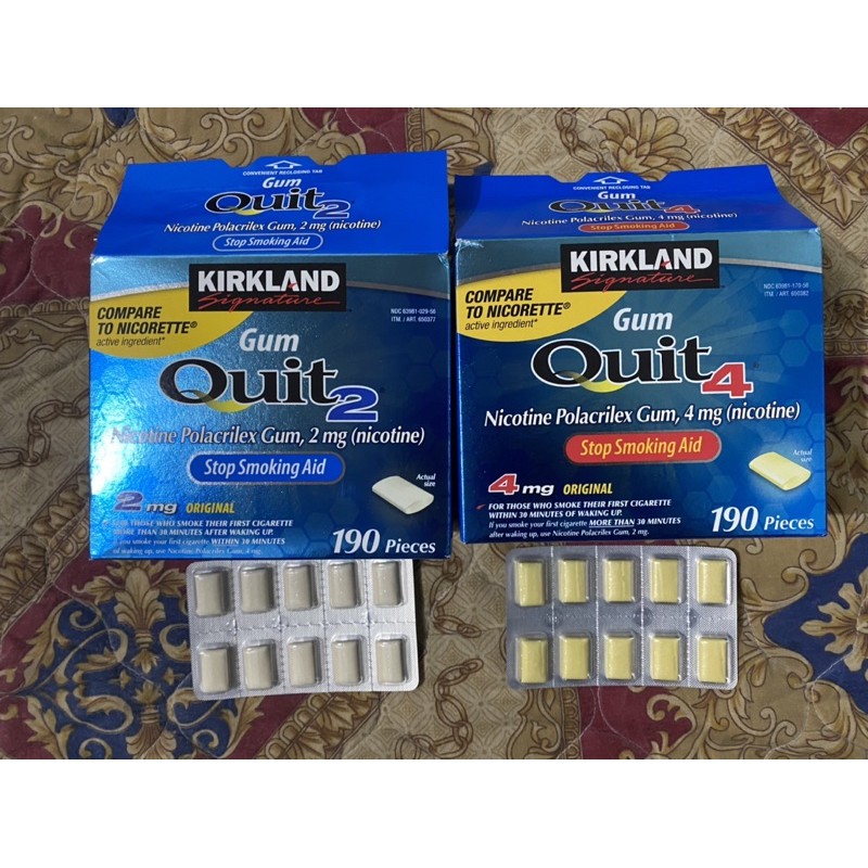 Kẹo cai thuốc lá, lào..KIRKLAND GUM QUIT của Mỹ