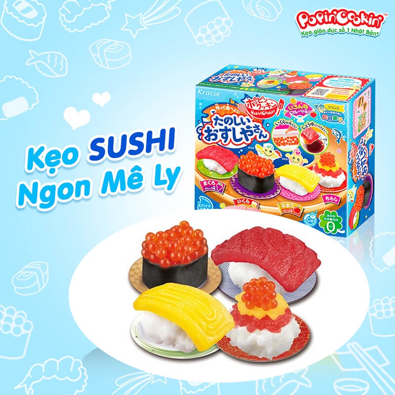 Kẹo Sáng Tạo Sushi Tanoshii Osushi Ya San Popin Cookin Yuwa Nhật Bản (28.5g/Gói)
