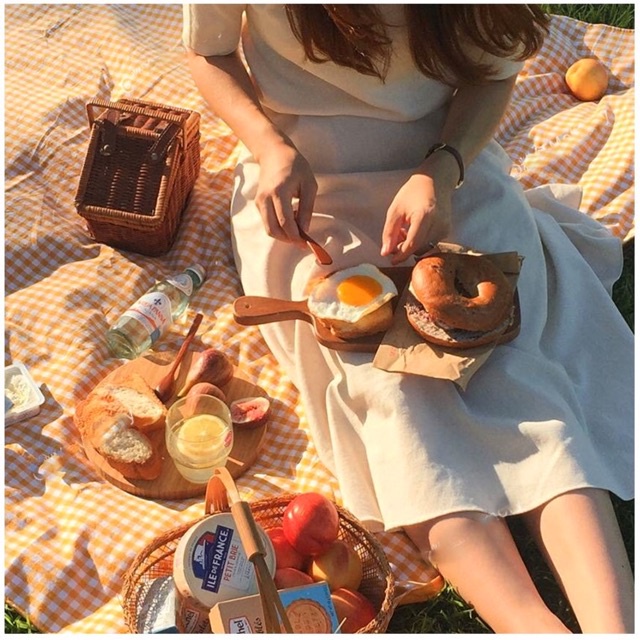 Khăn trải bàn vải hoạ tiết caro nhiều màu, thảm trải picnic, phông nền chụp ảnh phong cách Hàn Quốc