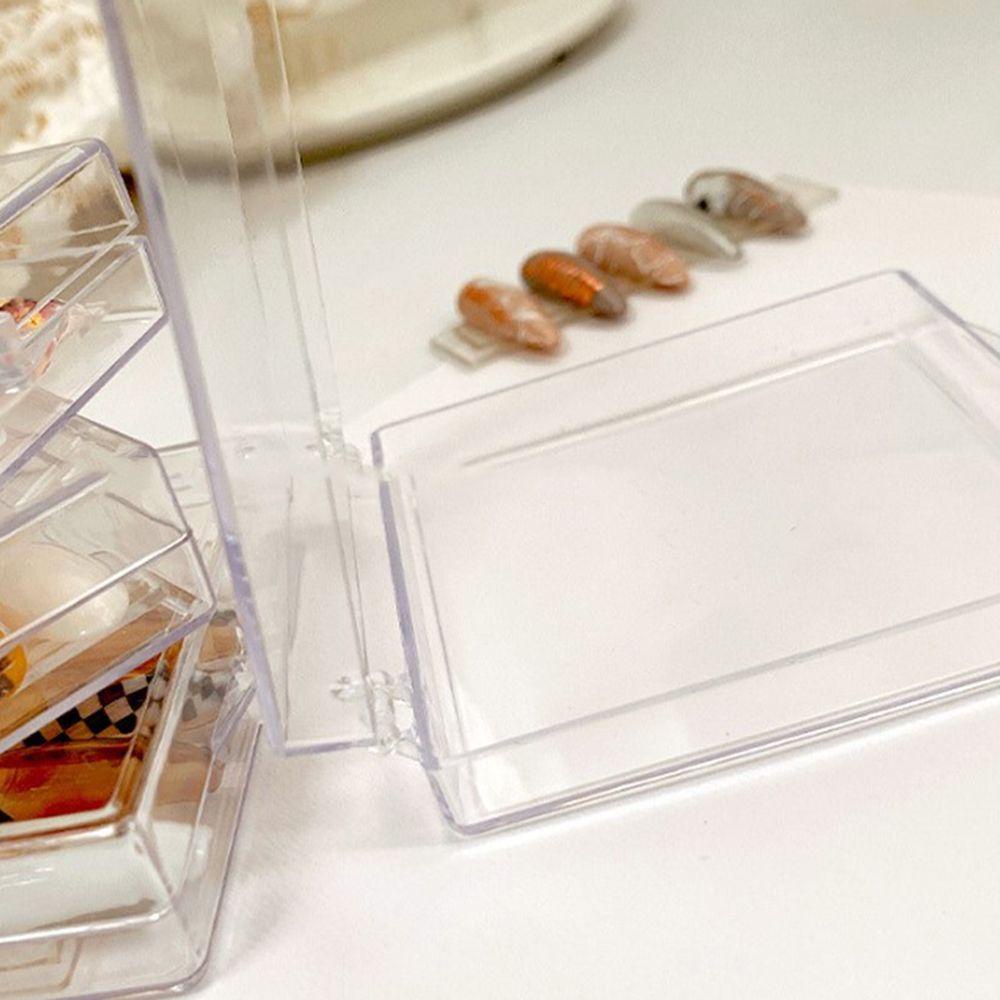 1 Hộp Đựng Móng Tay Giả Nắp Gập Bằng Acrylic Trong Suốt Tiện Dụng