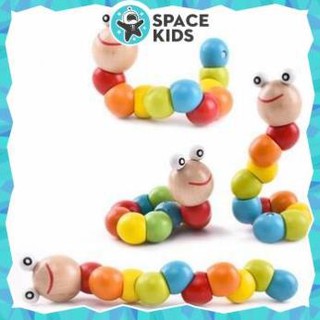 Con Sâu Gỗ_Đồ Chơi Con Sâu Gỗ Nhiều Màu Vui Nhộn Cho Bé Học Màu Sắc