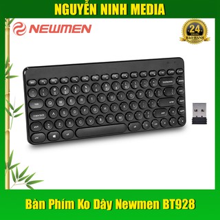 [Mã ELFLASH3 hoàn 10K xu đơn 20K] (Hàng Chính Hãng) Bàn phím Không Dây Newmen BT928 - Mini Size Black