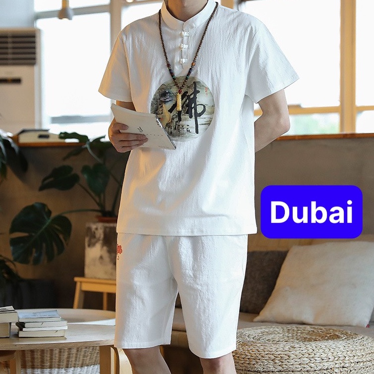 BỘ THỂ THAO NAM CHỮ PHÚC CỔ TÀU, ĐỒ BỘ QUẦN ÁO MÙA HÈ CỘC TAY VẢI ĐẸP CAO CẤP- DUBAI FASHION