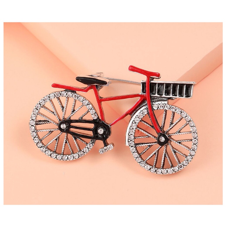 Ghim Cài Áo Hình Xe Đạp Đính Pha Lê Phong Cách Cổ Điển Sang Trọng Thời Trang Cho Nam Và Nữ