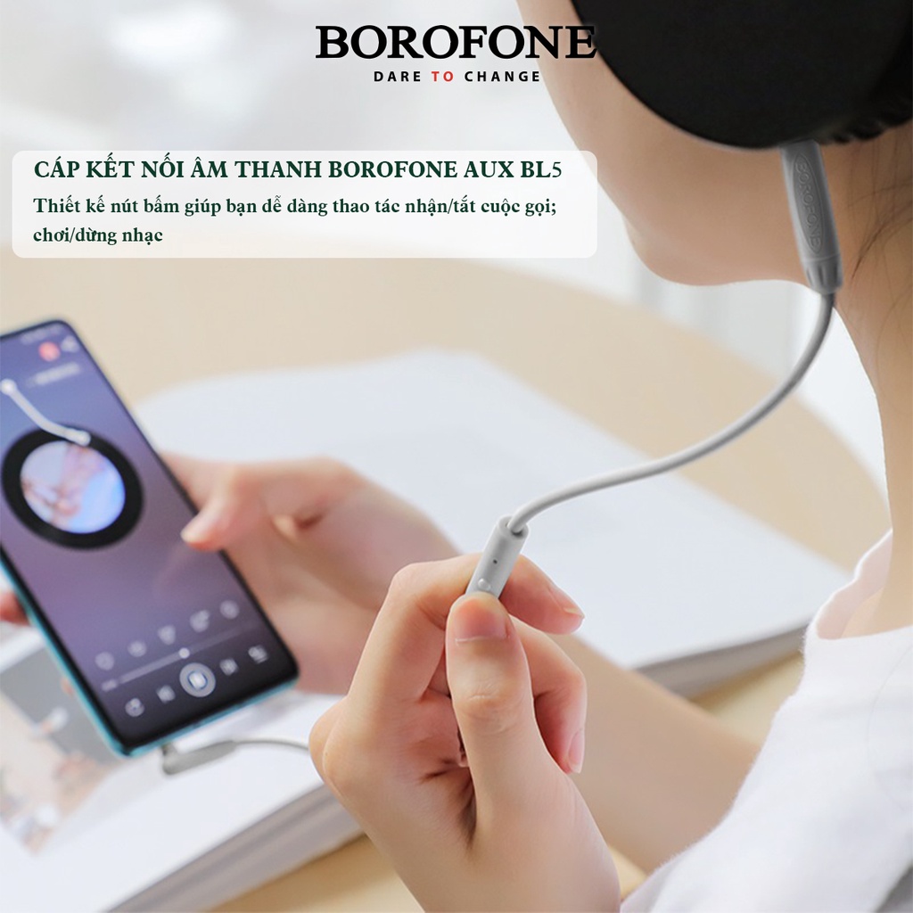 Cáp truyền dữ liệu/kết nối âm thanh BOROFONE AUX BL5 có mic - AK Mobile