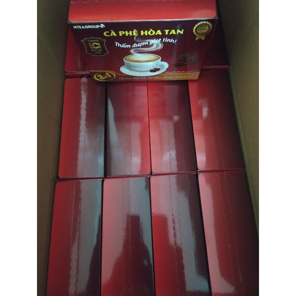 Hộp 18 gói Cafe hòa tan hữu cơ 3in1 Ntea 100% sạch